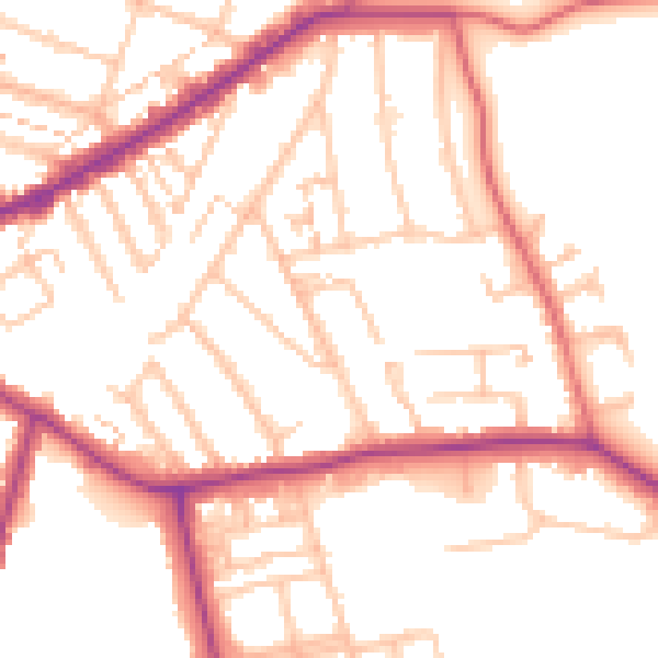 Daytime road noise heatmap for E4 6DF