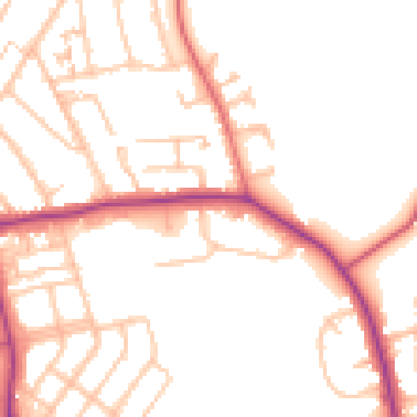 Daytime road noise heatmap for E4 6DN