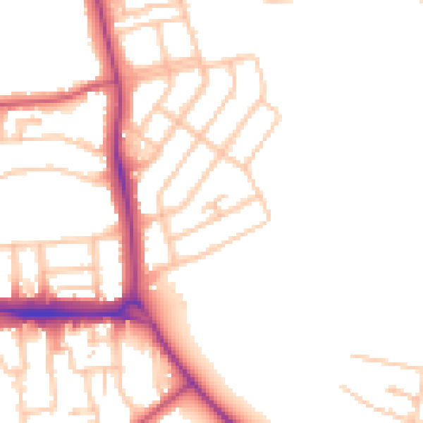 Daytime road noise heatmap for E4 6HX