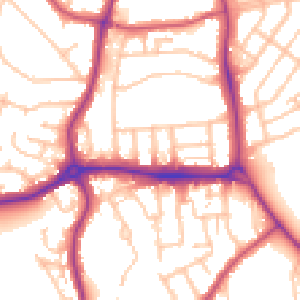 Daytime road noise heatmap for E4 6LJ