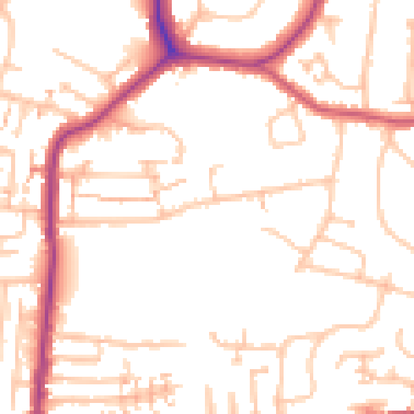Daytime road noise heatmap for E4 6RW