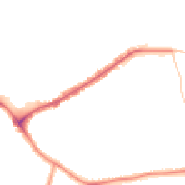 Night-time road noise heatmap for E4 7DL