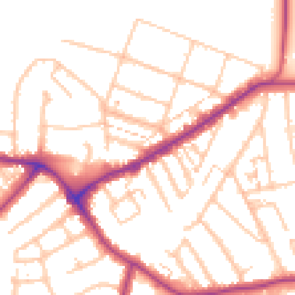 Daytime road noise heatmap for E4 7EQ