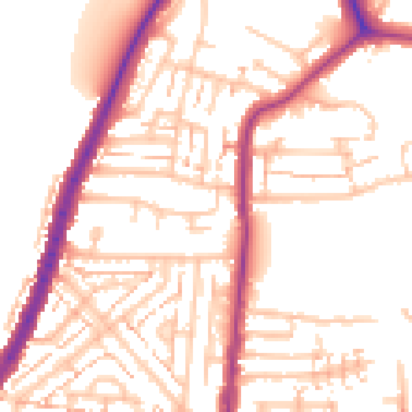 Daytime road noise heatmap for E4 8BH