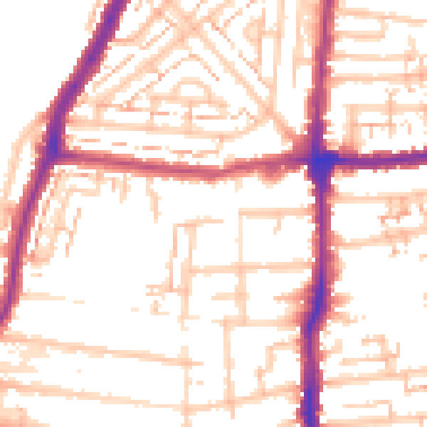 Daytime road noise heatmap for E4 8LB