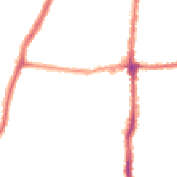 Night-time road noise heatmap for E4 8LB