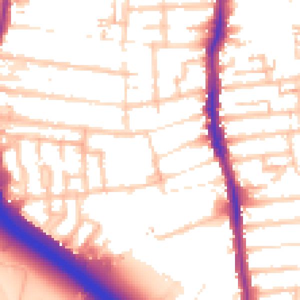Daytime road noise heatmap for E4 8NA