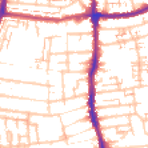 Daytime road noise heatmap for E4 8NH