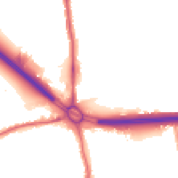 Night-time road noise heatmap for E4 8SR