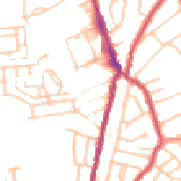 Daytime road noise heatmap for E4 9LP