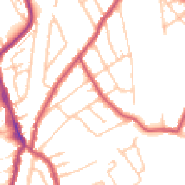 Daytime road noise heatmap for E4 9UL