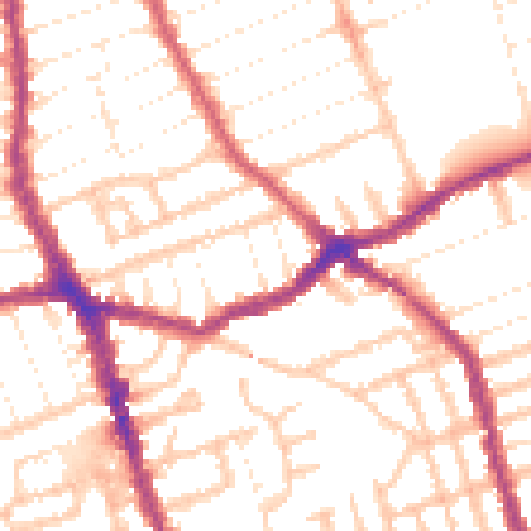 Daytime road noise heatmap for E6 1AU