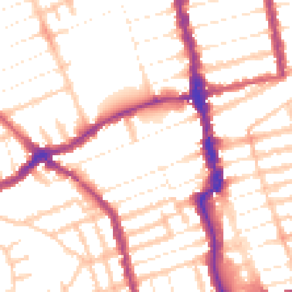 Daytime road noise heatmap for E6 1BH
