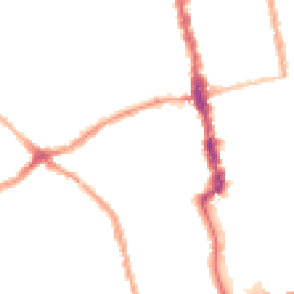 Night-time road noise heatmap for E6 1BH