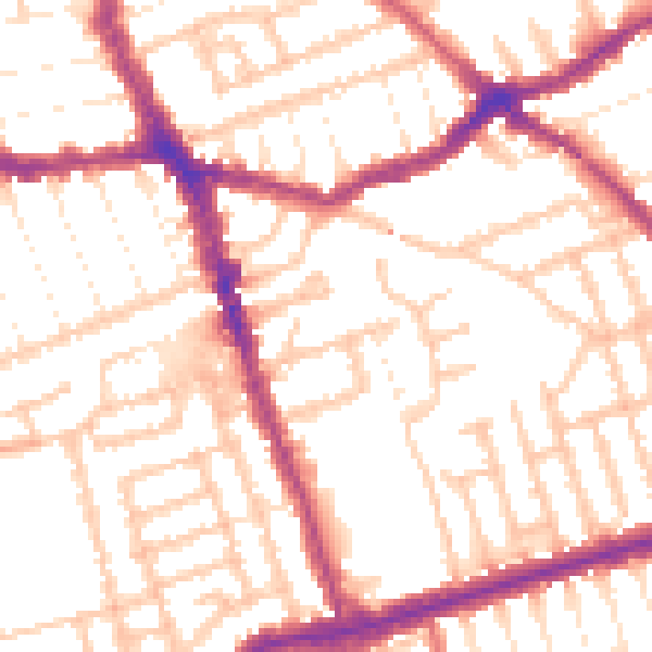 Daytime road noise heatmap for E6 1DZ
