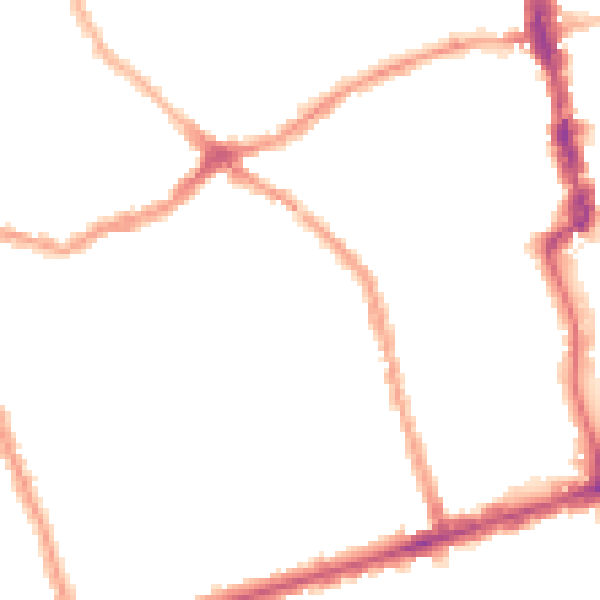 Night-time road noise heatmap for E6 1HG