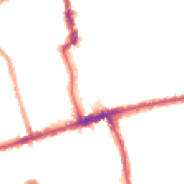 Night-time road noise heatmap for E6 1HS
