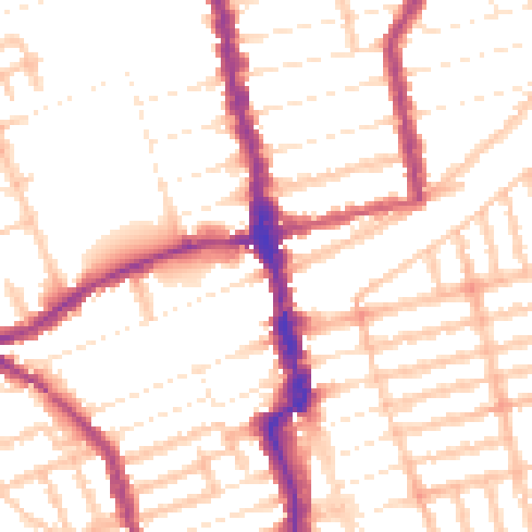 Daytime road noise heatmap for E6 1JG