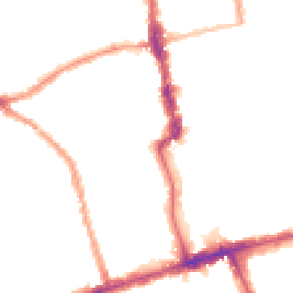 Night-time road noise heatmap for E6 1JS