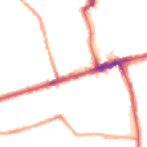 Night-time road noise heatmap for E6 1LB