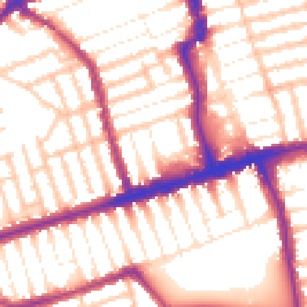 Daytime road noise heatmap for E6 1NU