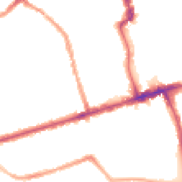 Night-time road noise heatmap for E6 1PA