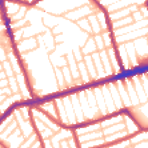Daytime road noise heatmap for E6 1QJ