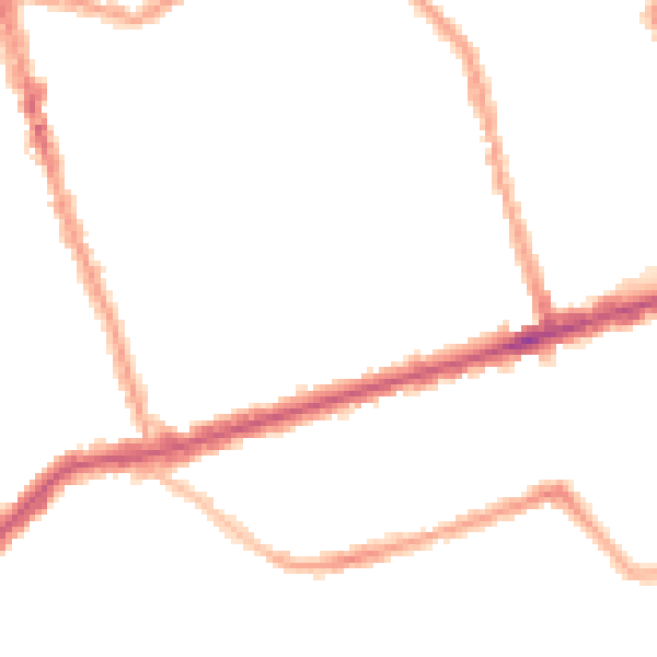 Night-time road noise heatmap for E6 1QJ