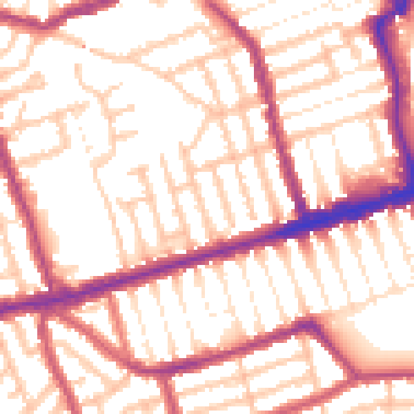 Daytime road noise heatmap for E6 1QN