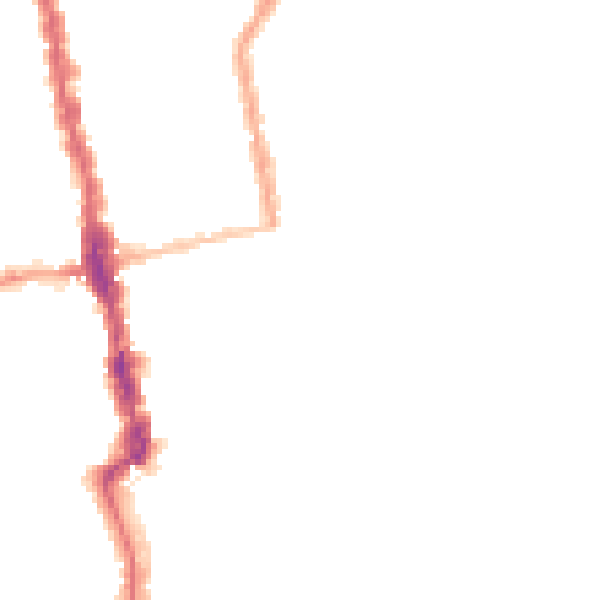 Night-time road noise heatmap for E6 2AB