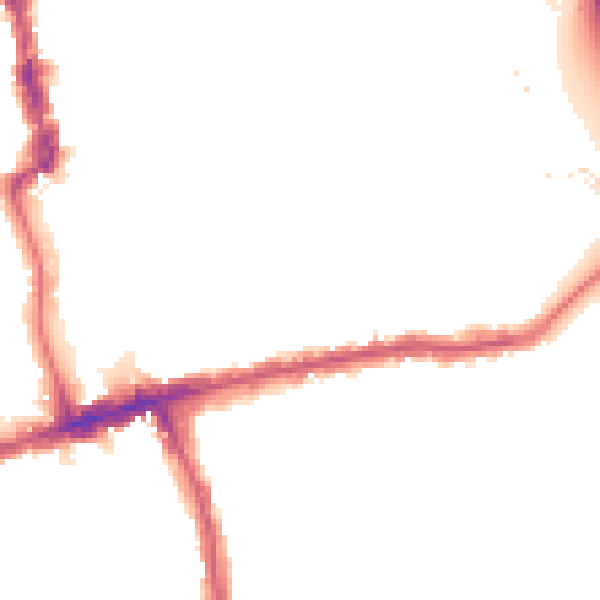 Night-time road noise heatmap for E6 2BZ