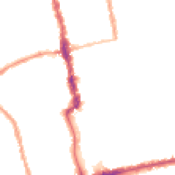 Night-time road noise heatmap for E6 2DU
