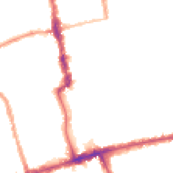 Night-time road noise heatmap for E6 2EH