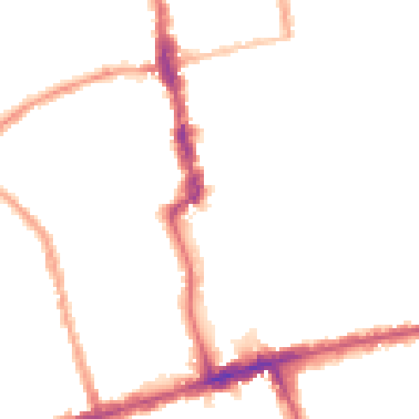 Night-time road noise heatmap for E6 2HT