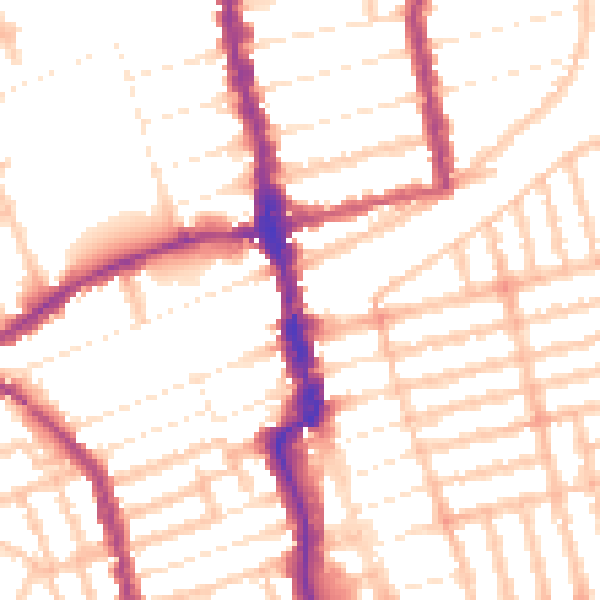 Daytime road noise heatmap for E6 2JA