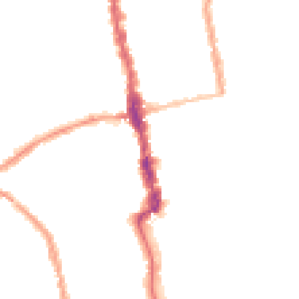 Night-time road noise heatmap for E6 2JA