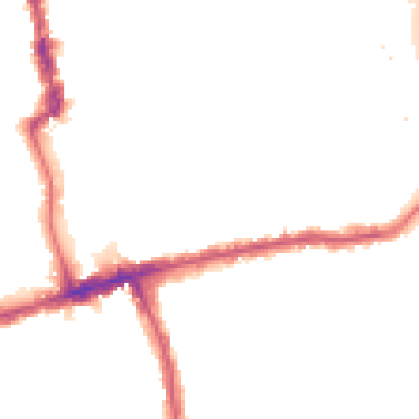 Night-time road noise heatmap for E6 2LQ