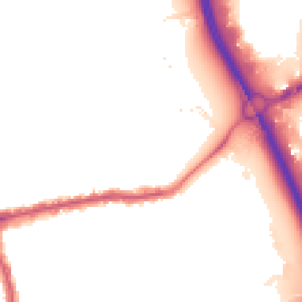 Night-time road noise heatmap for E6 2NX