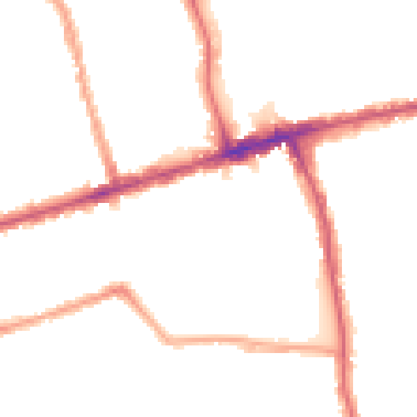 Night-time road noise heatmap for E6 3AJ