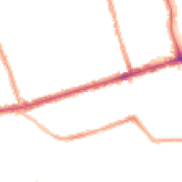 Night-time road noise heatmap for E6 3BD