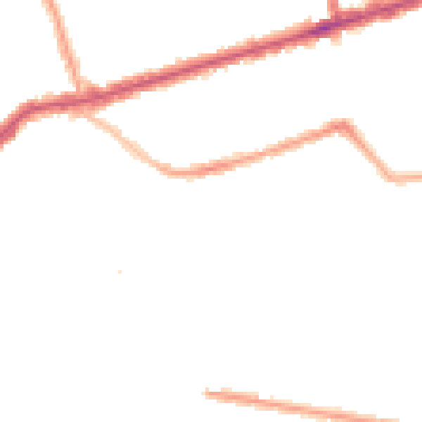 Night-time road noise heatmap for E6 3EN