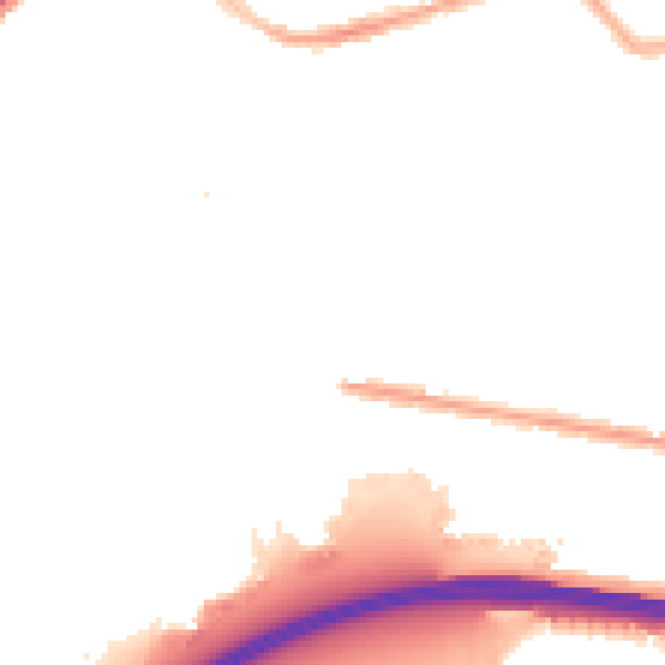 Night-time road noise heatmap for E6 3LF