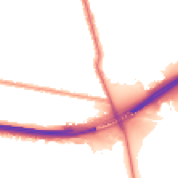 Night-time road noise heatmap for E6 3RU