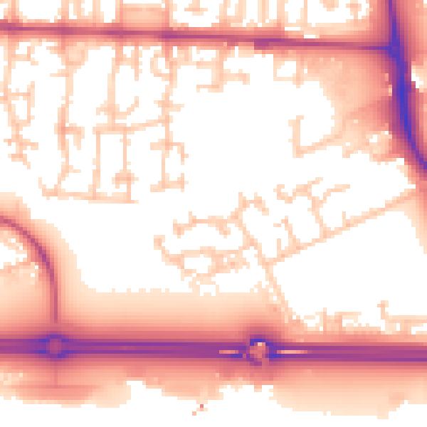 Daytime road noise heatmap for E6 5QP