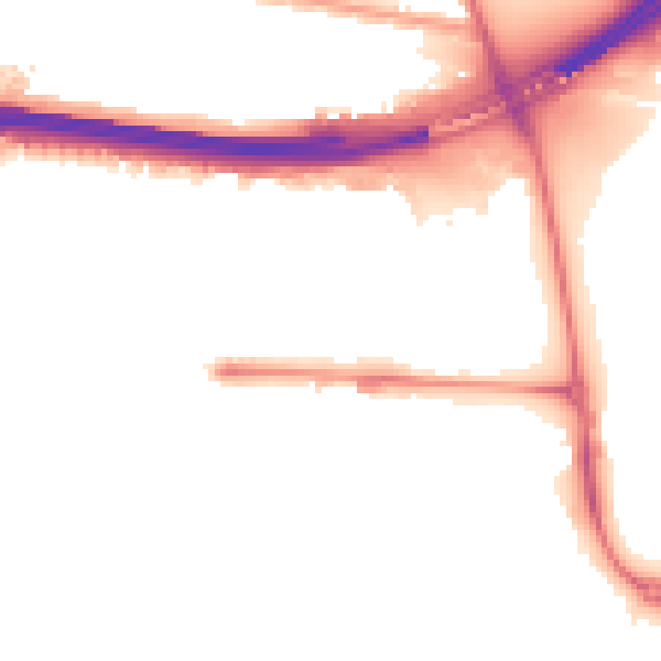 Night-time road noise heatmap for E6 5XH