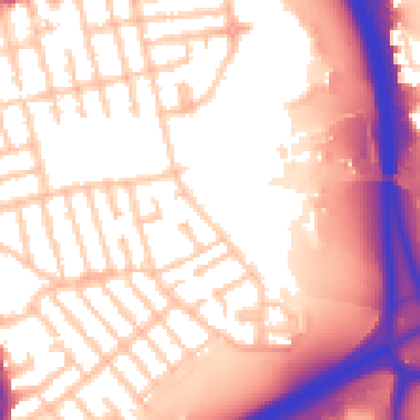 Daytime road noise heatmap for E6 6BX