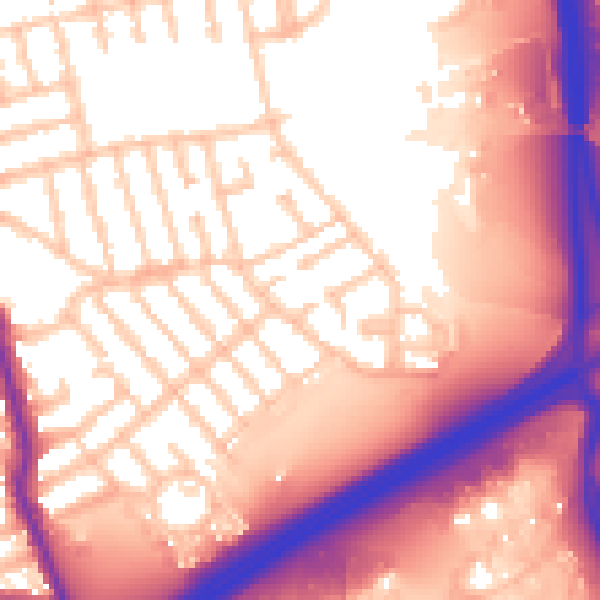 Daytime road noise heatmap for E6 6EW