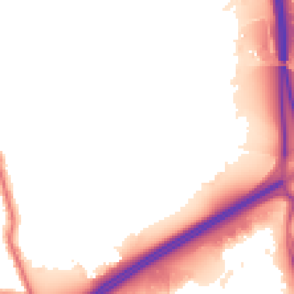 Night-time road noise heatmap for E6 6EW