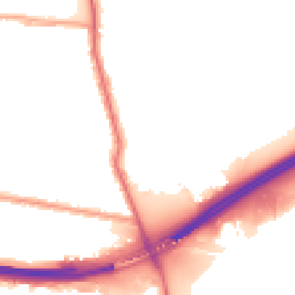 Night-time road noise heatmap for E6 6HJ