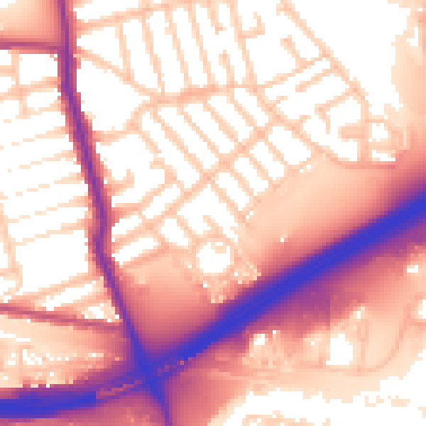 Daytime road noise heatmap for E6 6HX